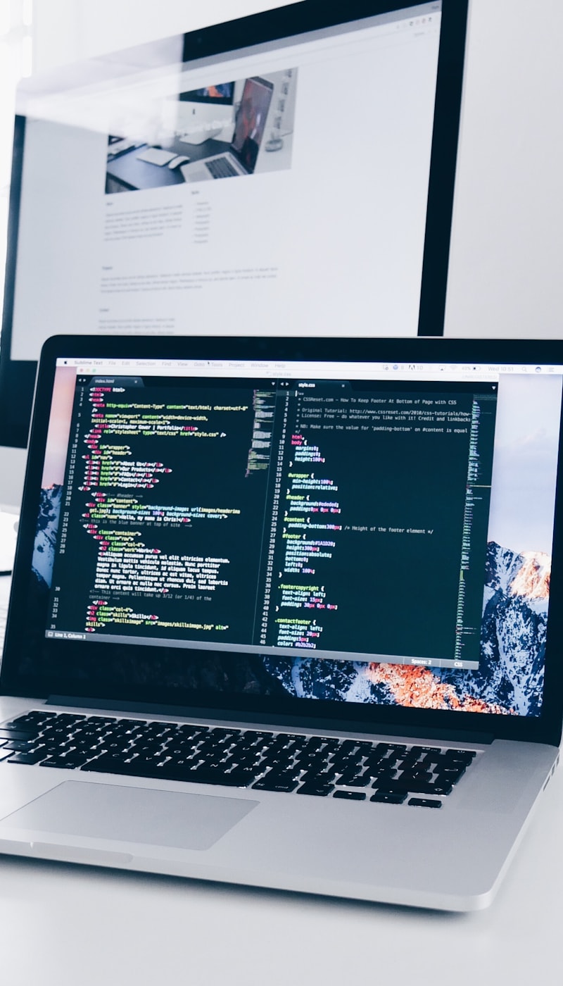 Code on a screen